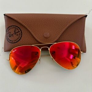 Orange ray ban sunglasses